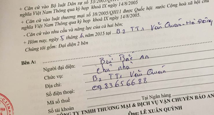 Khách hàng Bùi Bắc An tại Văn Quán, Hà Đông, Hà Nội